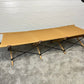 Vintage Antique Gold Medal Automatic Cot Folding Camp Bed Wood & Canvas