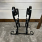 Vintage Black Wrought Iron Magazine Rack Newspaper Stand Rustic Farmhouse Decor