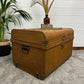 Vintage Metal Travel Chest Large Trunk Rustic Home Coffee Table Blanket Storage Box