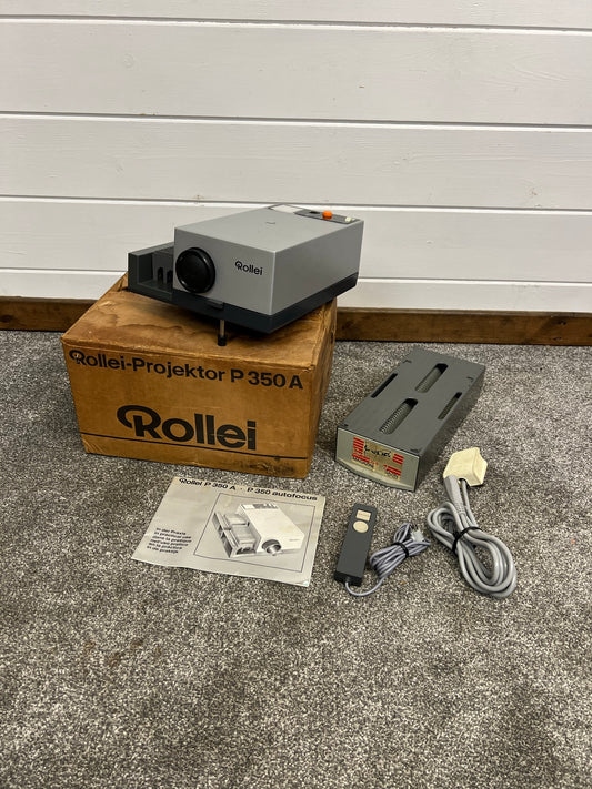 Vintage Rollei P350 Autofocus Slide Projector With Slide Tray & Box