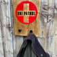 Rustic Ski Patrol Coat Hook Key Hook Handmade Reclaimed Wooden Sign Home Decor Skiing