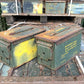 2x Metal Army Ammo Box SOLID Rustic Patina Stash Survival Reclaim Geocache Toolbox