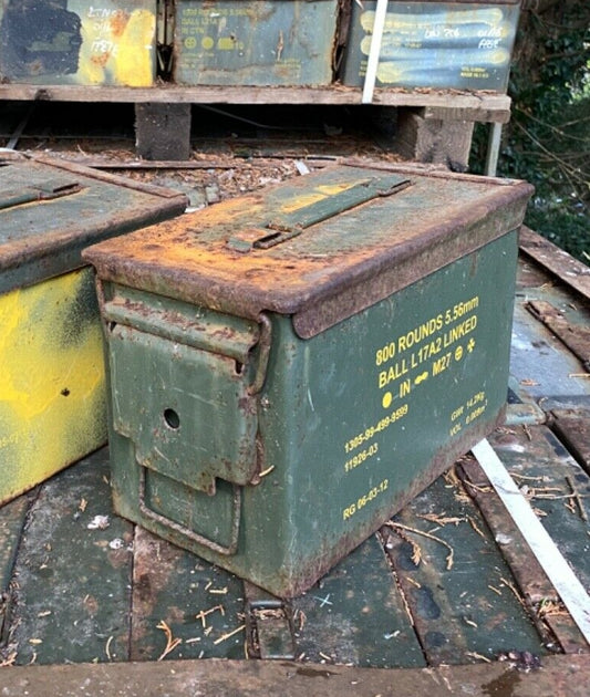 Ex Army Metal Ammo Box Vintage Stash Survival Reclaim Geocache Toolbox