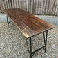 Rustic Vintage Wooden Folding Trestle Table Farmhouse Dining Army Industrial