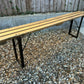 Wooden Folding Trestle Bench Ex Army 1953 Waxed Dining Vintage Garden Industrial
