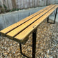 Wooden Folding Trestle Bench Ex Army 1953 Waxed Dining Vintage Garden Industrial