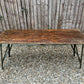 Rustic Vintage Wooden Folding Trestle Table Farmhouse Dining Army Industrial
